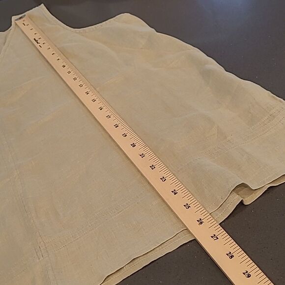 AJ Andrea Javine sz XL 100% linen tunic top, light moss green - Picture 6 of 9